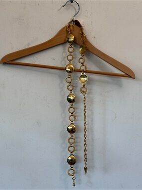 Vintage Gold Tone Beaded Link Belt